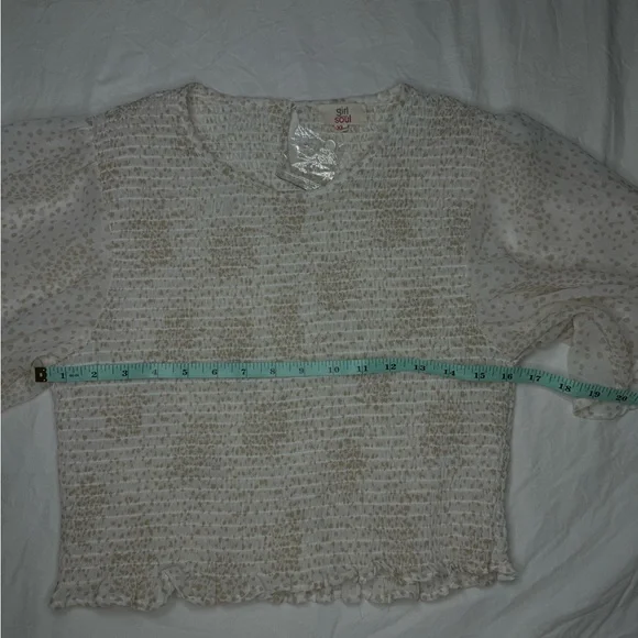 NWT Sheer White & Cream Blouse • Bohemian Style • Business Casual • Teen X-Large - Picture 5 of 7